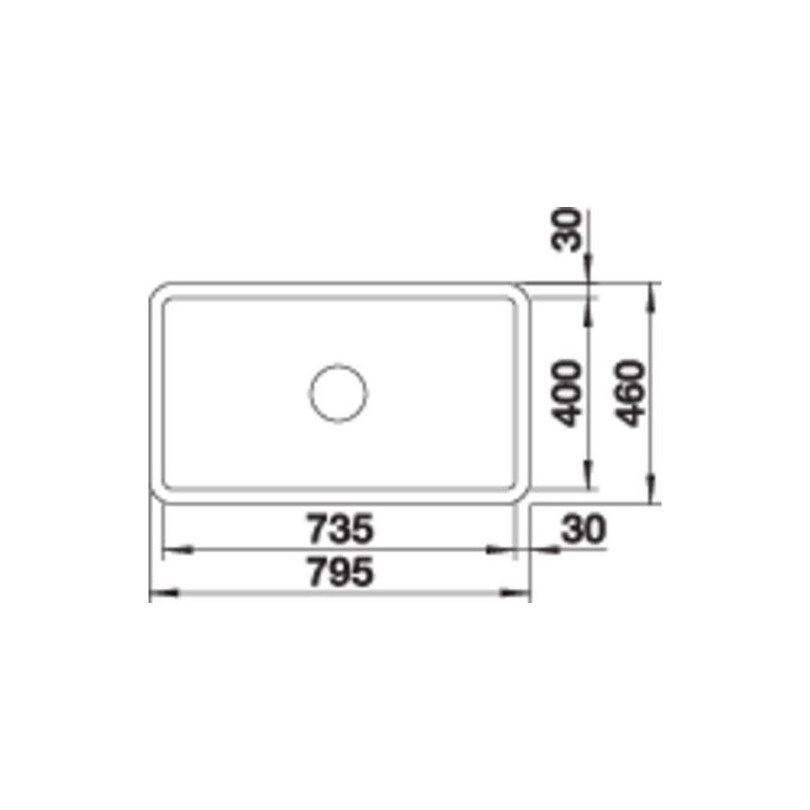 Sudoper Blanco Villae Single Farmhouse keramika bez dalj. 525163