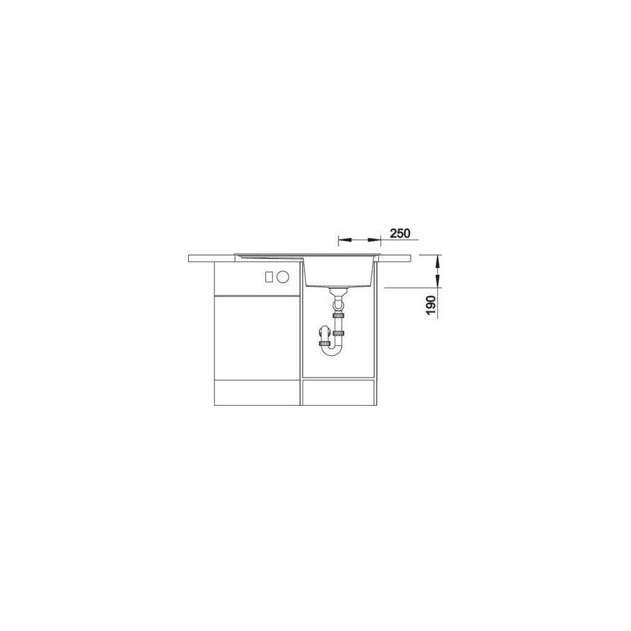 Sudoper Blanco Zenar 45S crni bazen desno s dalj. 526037