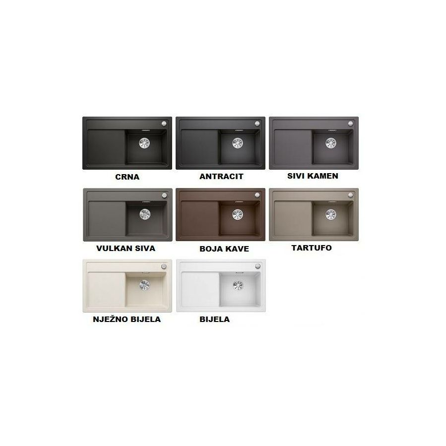 Sudoper Blanco Zenar 45S crni bazen desno s dalj. 526037