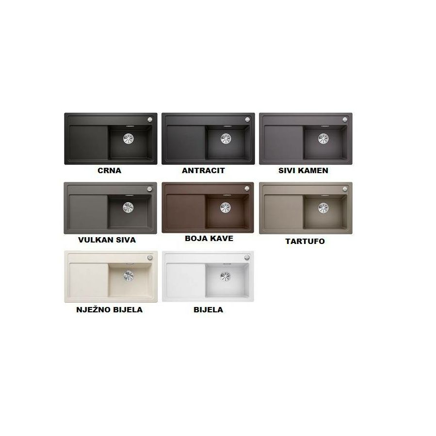 Sudoper Blanco Zenar 5S antracit desni, InFino s dalj. 523934