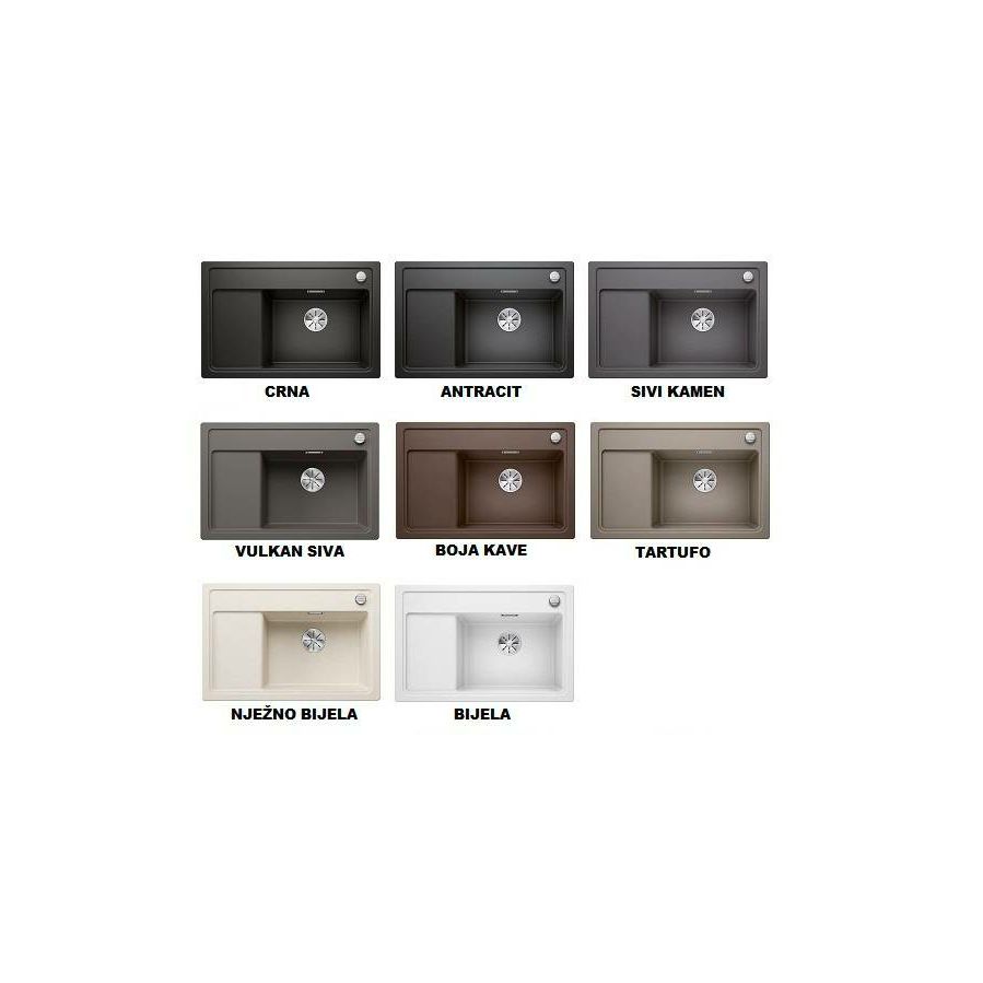 Sudoper Blanco Zenar XL 6S Compact crni InFino bazen desno s dalj. 526052