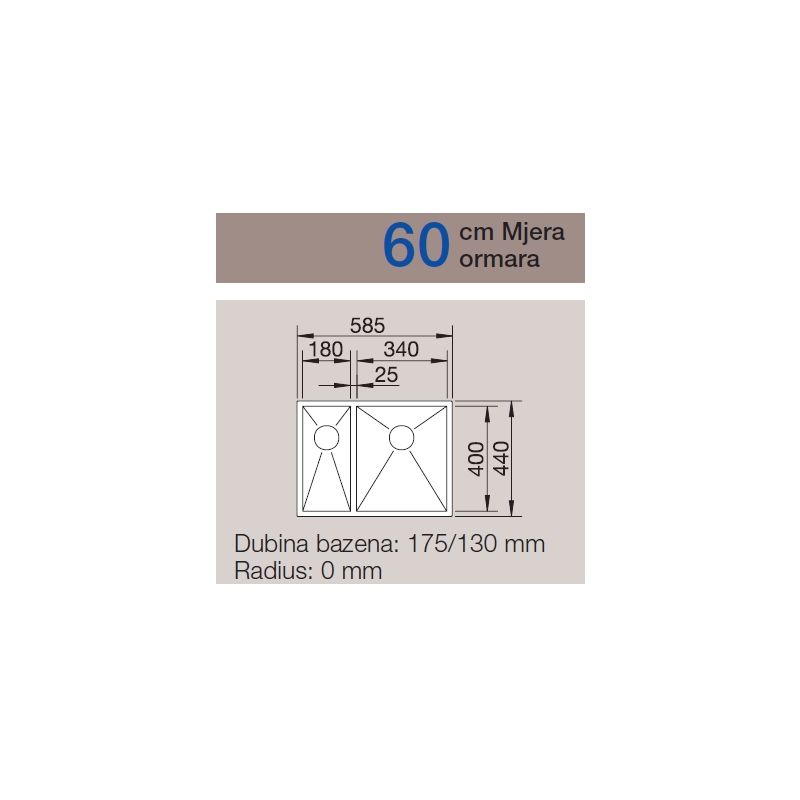 Sudoper BLANCO ZEROX 340/180-U