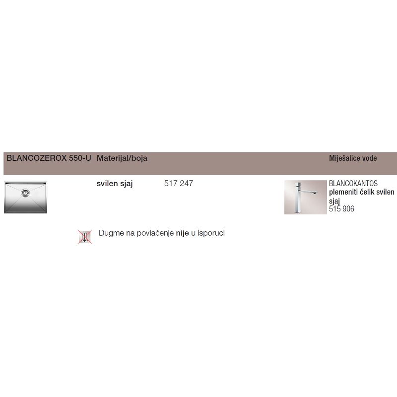 Sudoper BLANCO ZEROX 550-U
