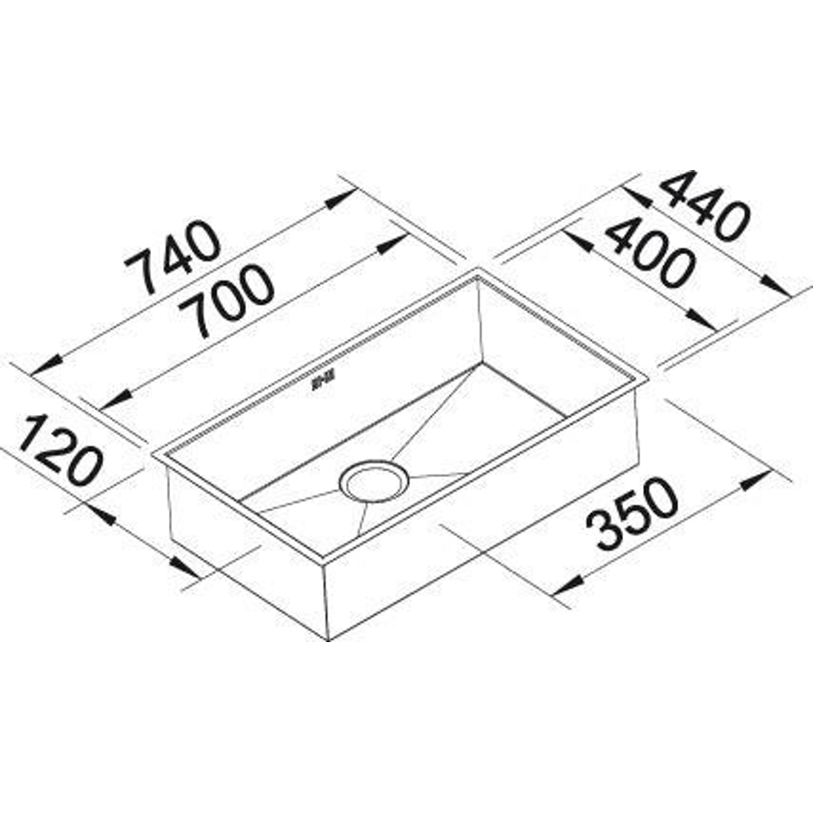 Sudoper Blanco Zerox 700-U InFino Durinox bez dalj. 521560