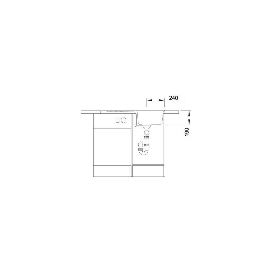 Sudoper Blanco Zia 45 SL antracit bez dalj. 516748