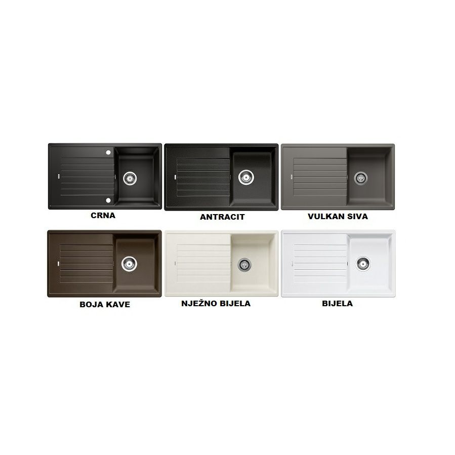 Sudoper Blanco Zia 45 SL antracit bez dalj. 516748