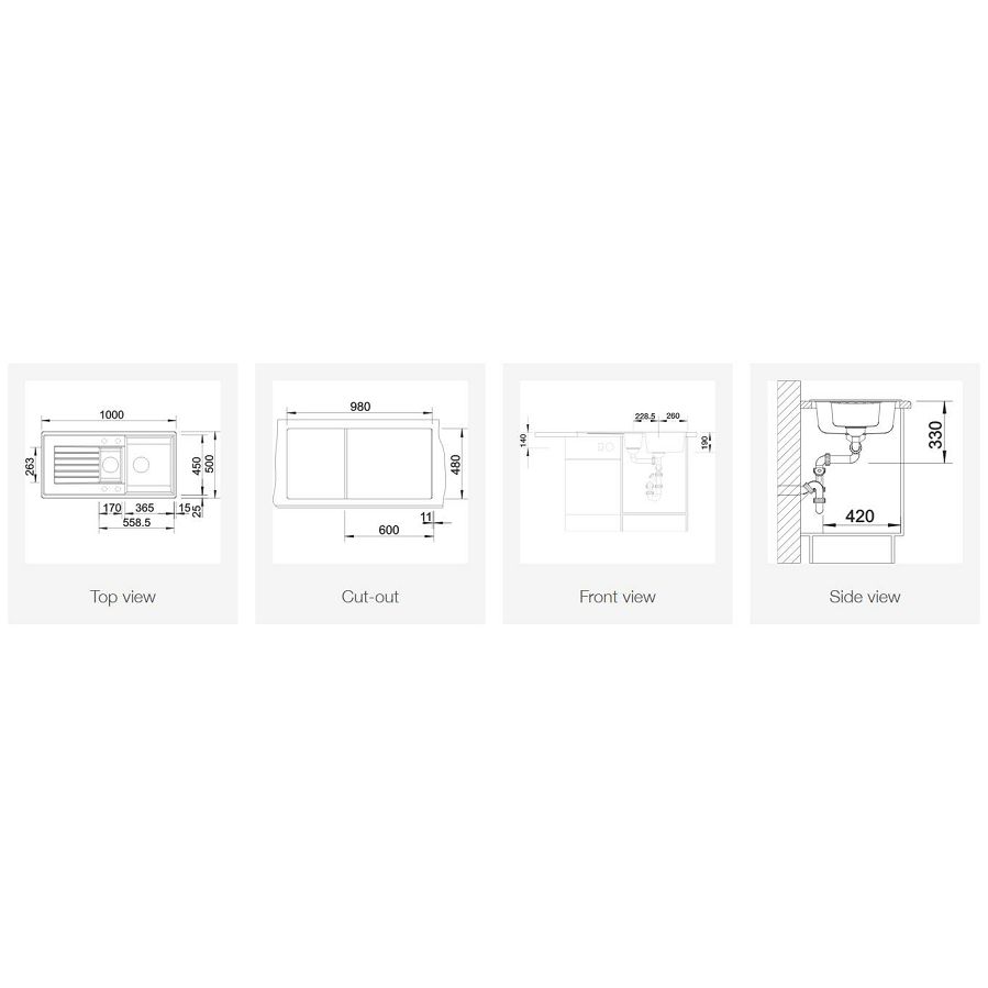 Sudoper Blanco Zia 6S bez dalj. 514748