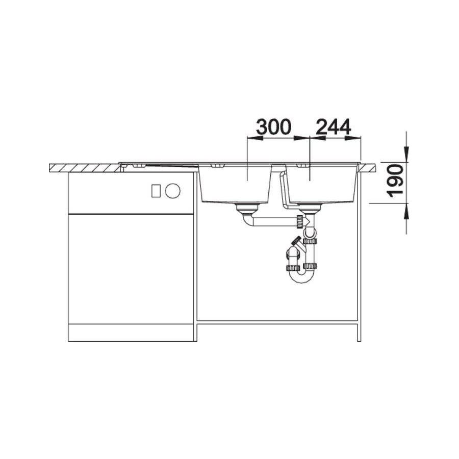 Sudoper Blanco Zia 8S antracit bez dalj. 515605