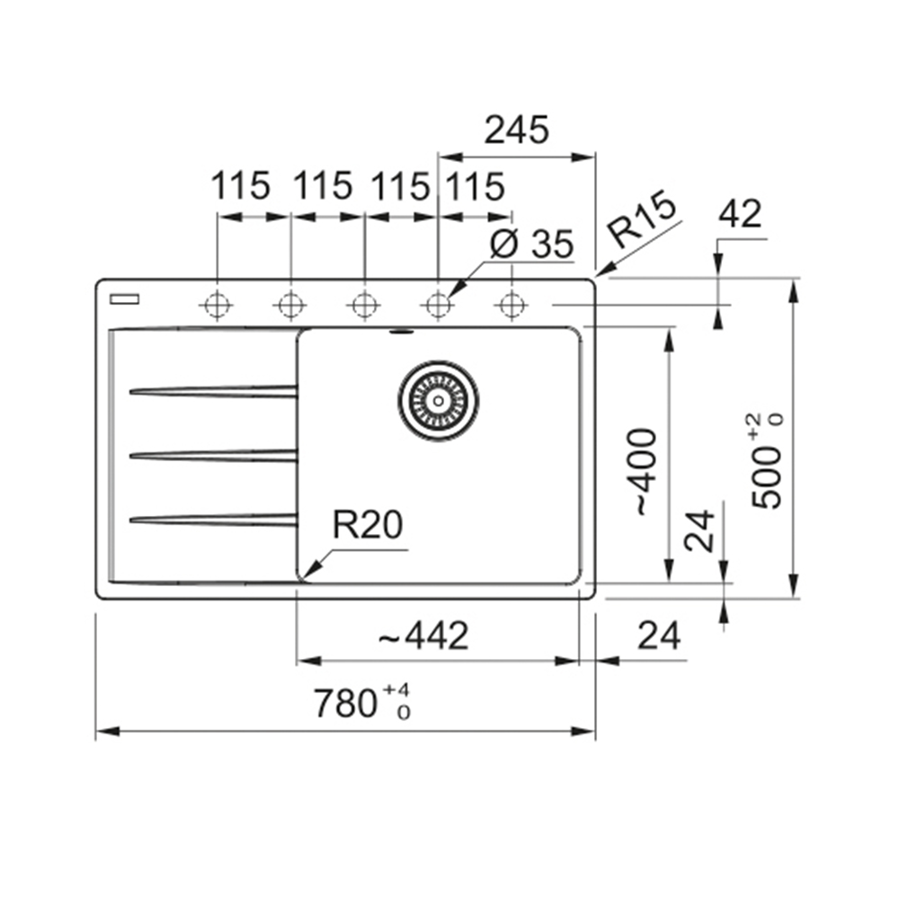 Sudoper Franke Centro 2.0 CNG 611-78 A desni 114.0627.674