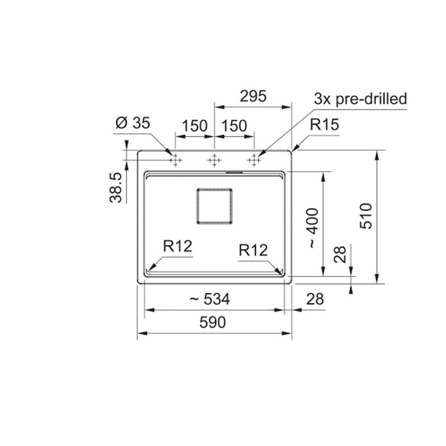 Sudoper Franke Kubus 2 PRO KNG PRO 610-53 A FTL crni 114.0751.843