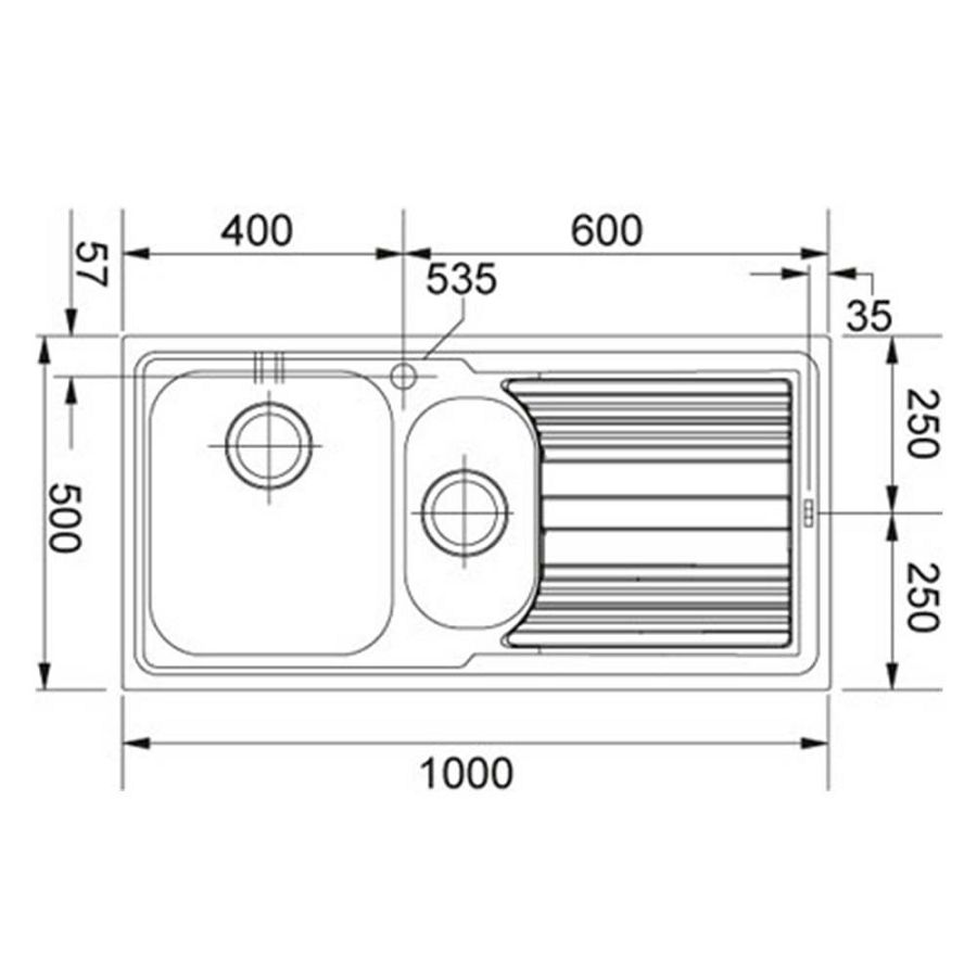 Sudoper Franke Logica Line LLX 651 desno ocjeđivač 101.0150.830