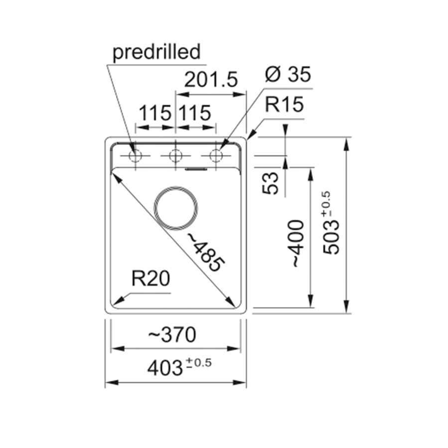 Sudoper Franke Maris 2.0 MRG 110-37 TL A Black Collection 125.0683.238
