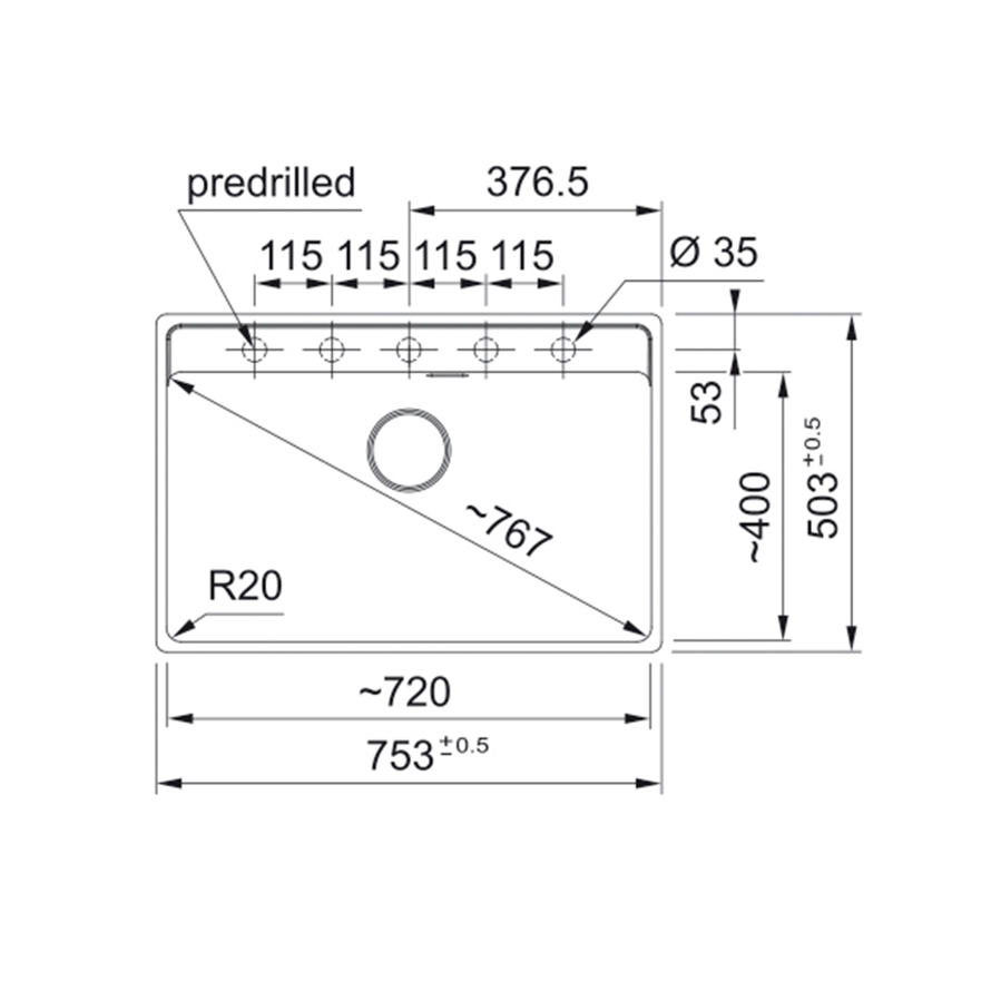 Sudoper Franke Maris 2.0 MRG 110-72 TL A Black Collection 125.0683.242
