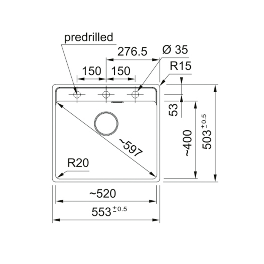 Sudoper Franke Maris 2.0 MRG 210-52 TL A Black Collection 135.0683.054