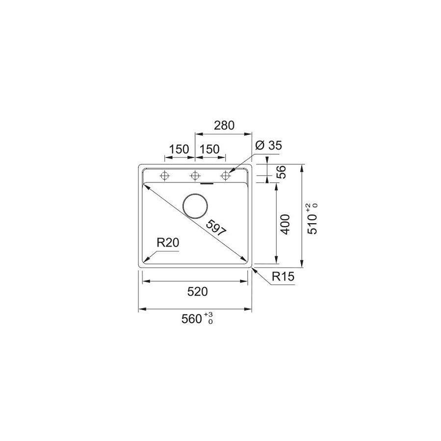 Sudoper Franke Maris 2.0 MRG 610-52 TL Black Collection 114.0661.642