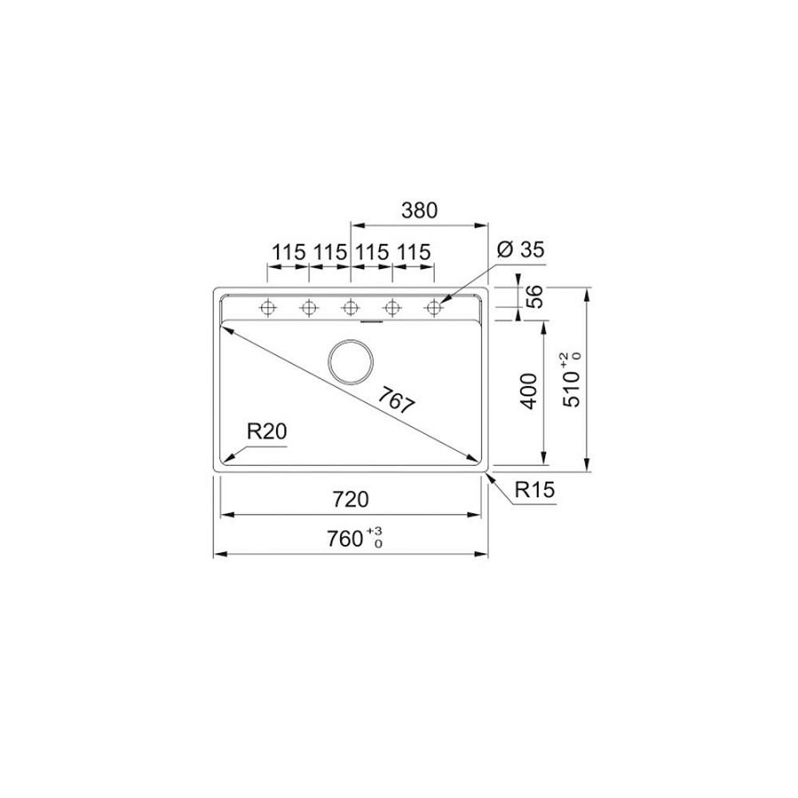 Sudoper Franke Maris 2.0 MRG 610-72 TL A Black Collection 114.0659.125