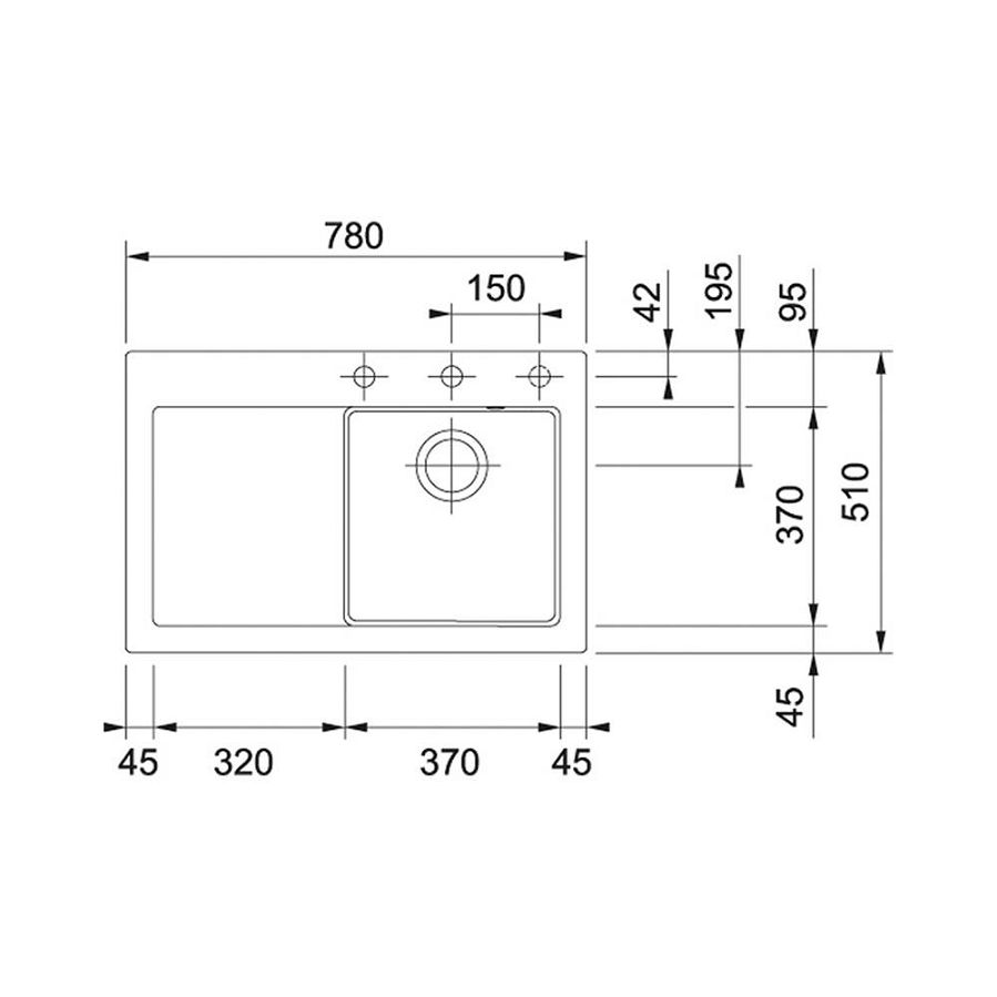 Sudoper Franke Mythos MTK 611-78 crni desno ocjeđivač 124.0433.445