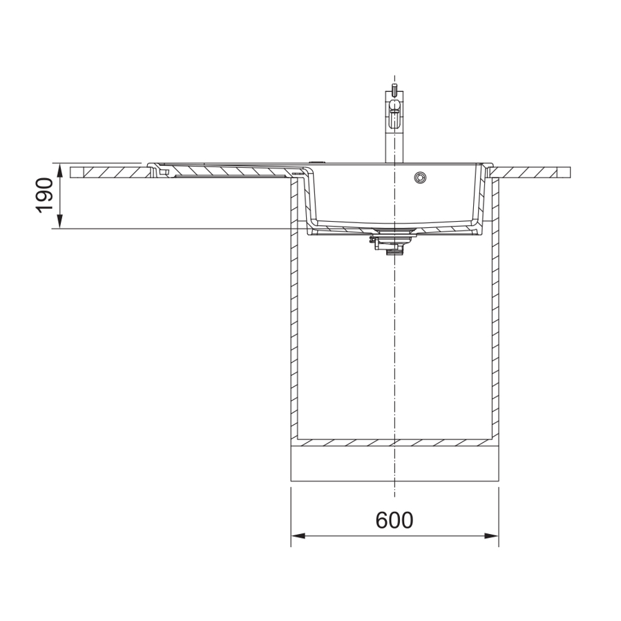 Sudoper Franke Mythos MYK 611-100 antracit mat lijevo ocj. 124.0747.079