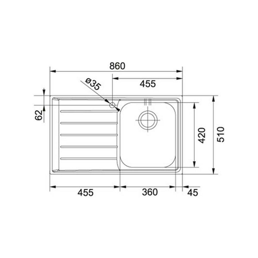 Sudoper Franke Neptune NEX 611 desno ocjeđivač 101.0040.731