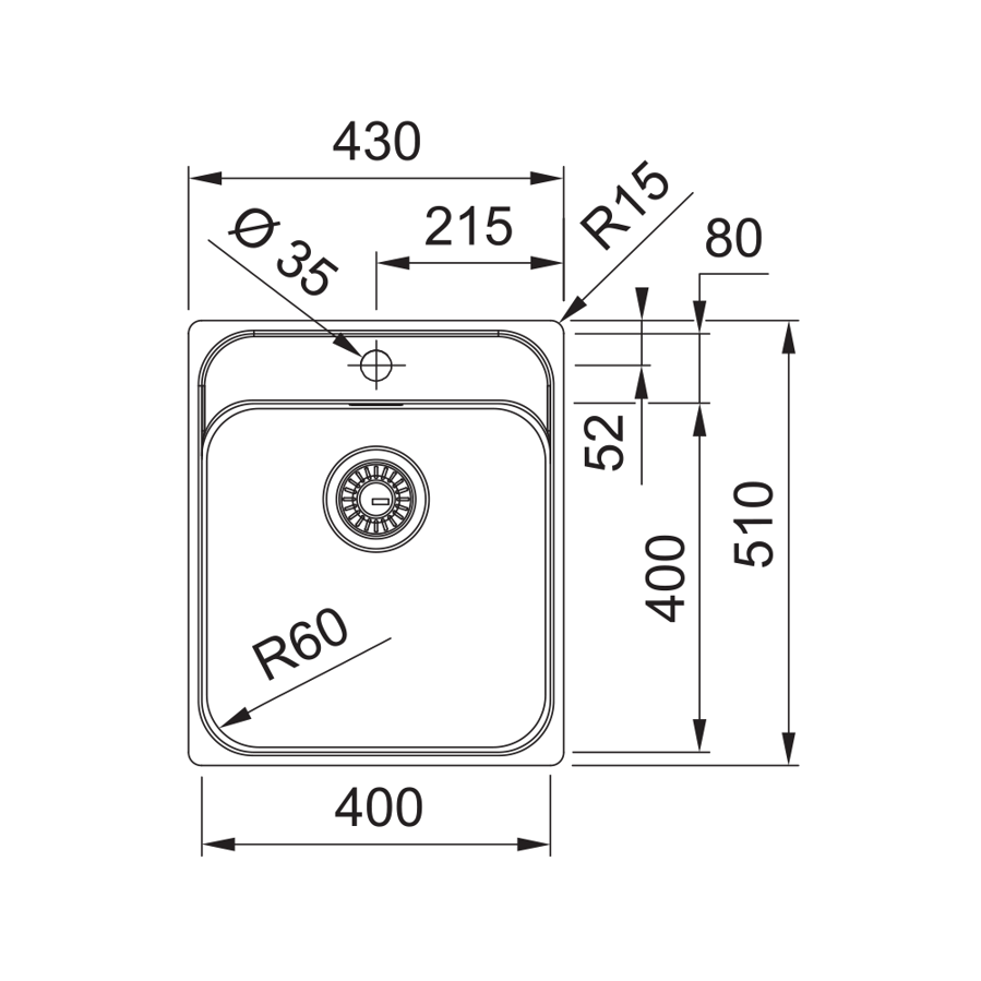 Sudoper Franke Smart SRX 210-40 TL inox 127.0704.666