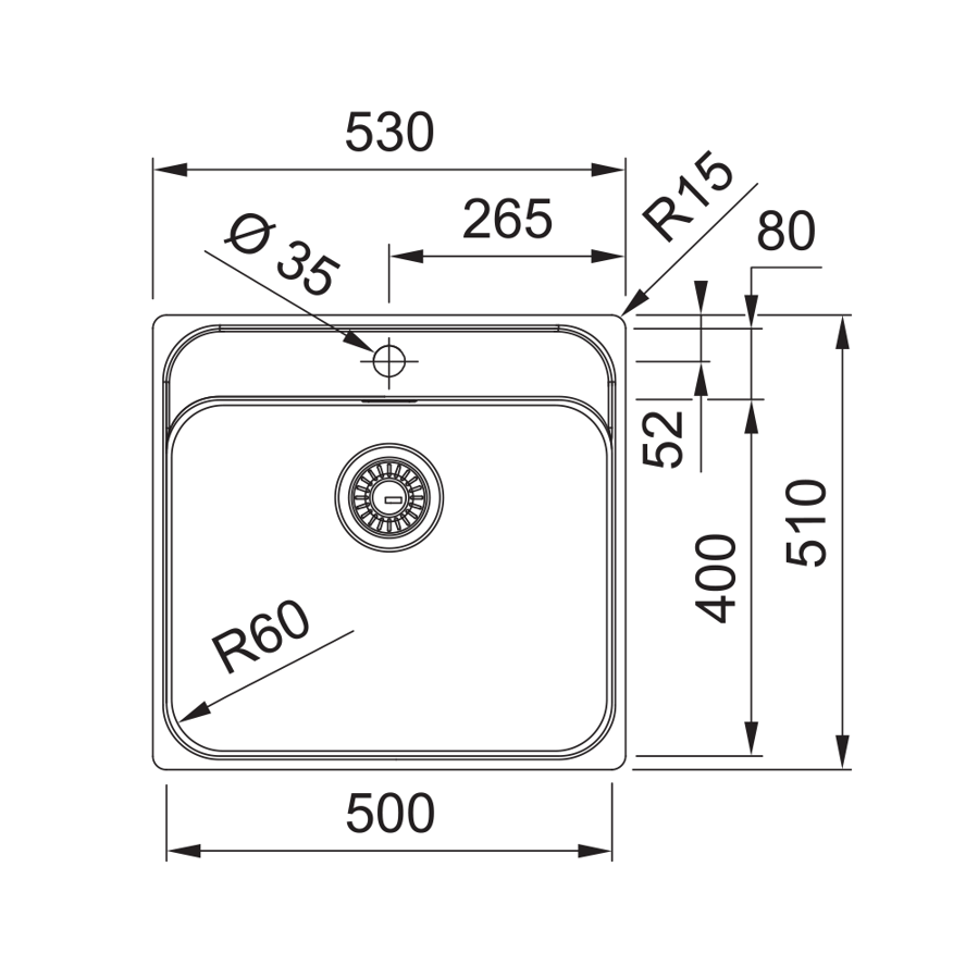 Sudoper Franke Smart SRX 210-50 TL inox 127.0704.667