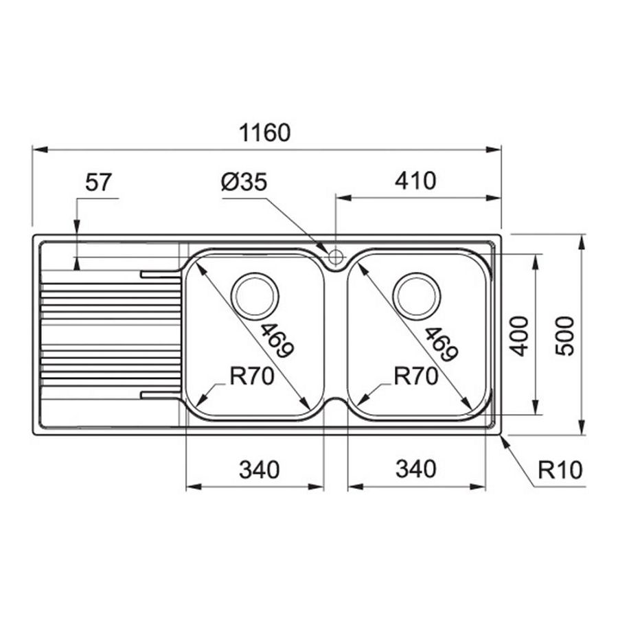 Sudoper Franke Smart SRX 621 desno ocjeđivač 101.0356.893