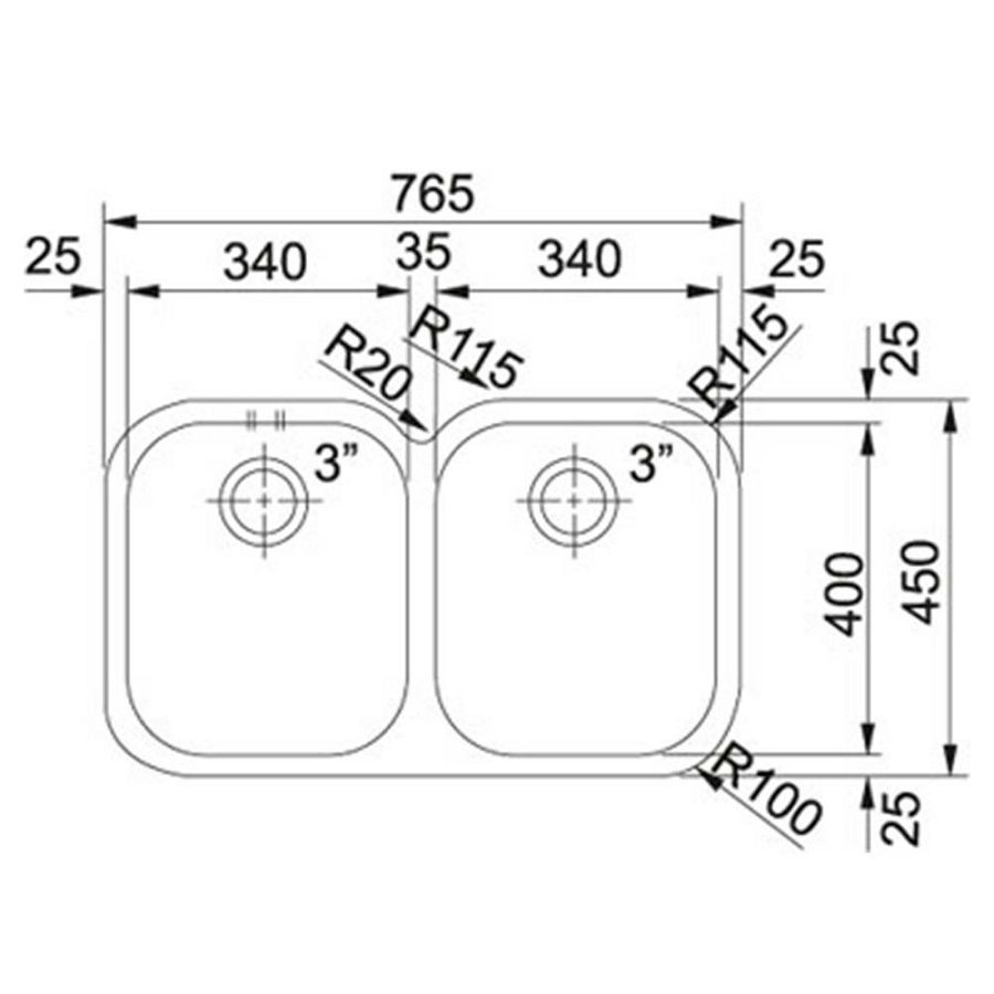 Sudoper Franke Sottotop AMX 120 122.0021.446