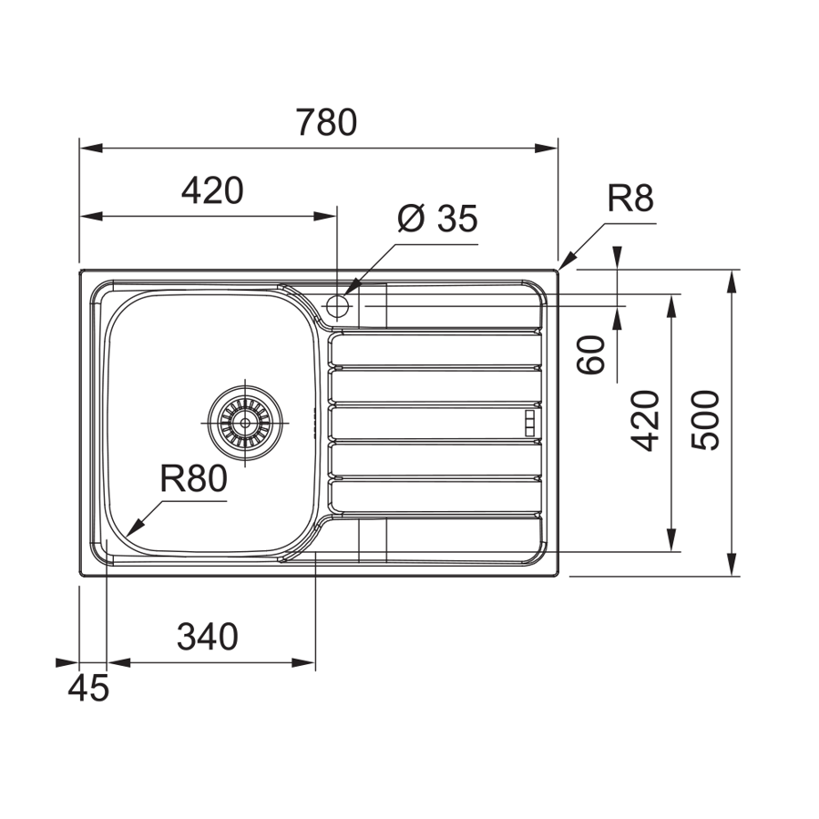Sudoper Franke Spark SKX 611-78 inox desno ocjeđ. 101.0712.130