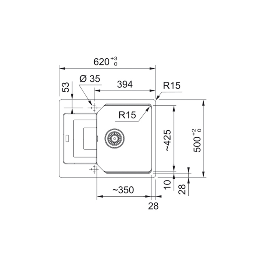 Sudoper Franke Urban 2.0 UBG 611-62 A Black Collection 114.0682.735