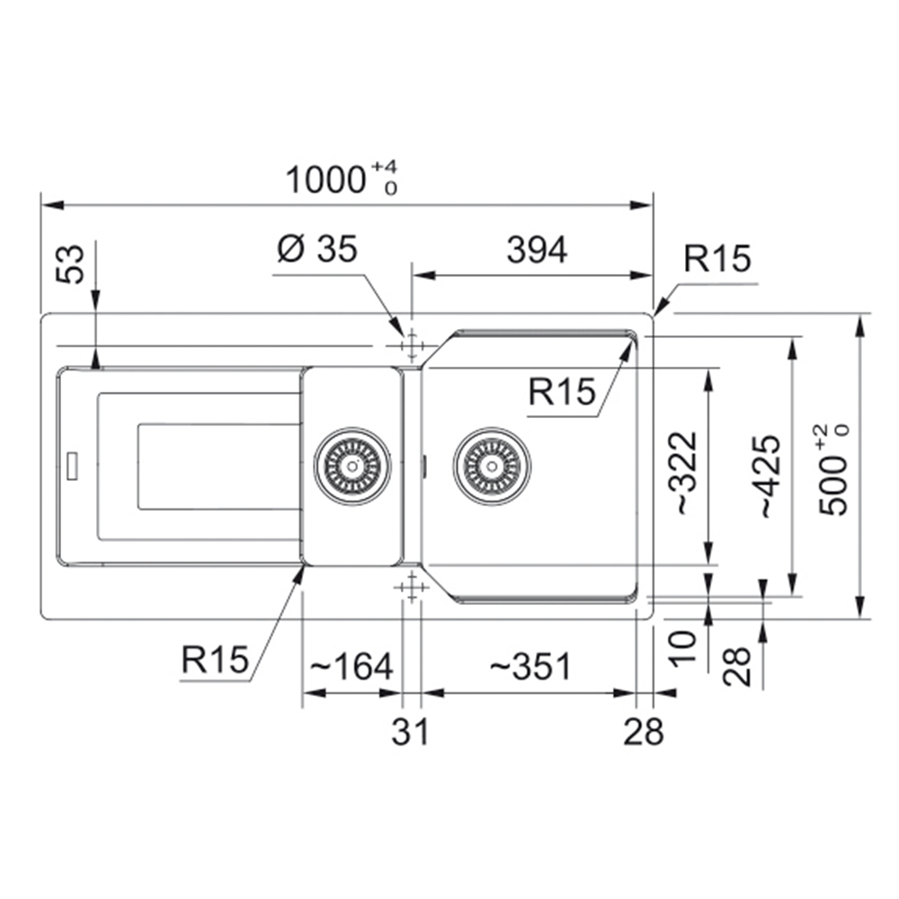 Sudoper Franke Urban 2.0 UBG 651-100 crni 114.0682.534