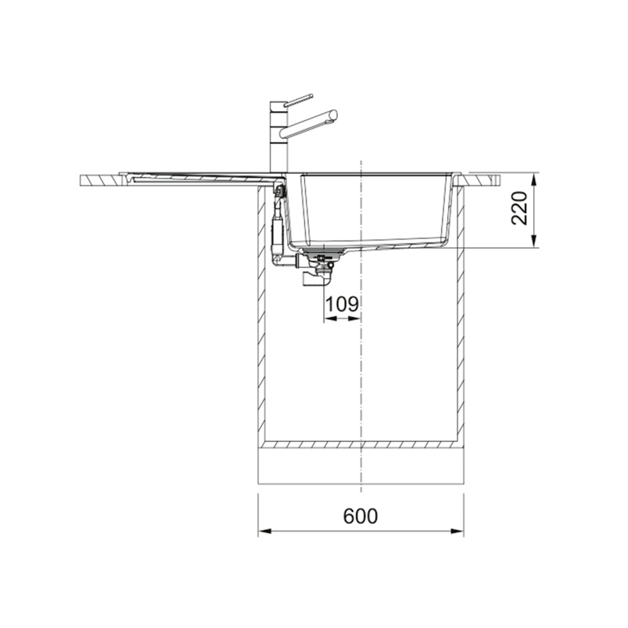 Sudoper Franke Urban UBG 611-100 A mat crni 114.0682.527