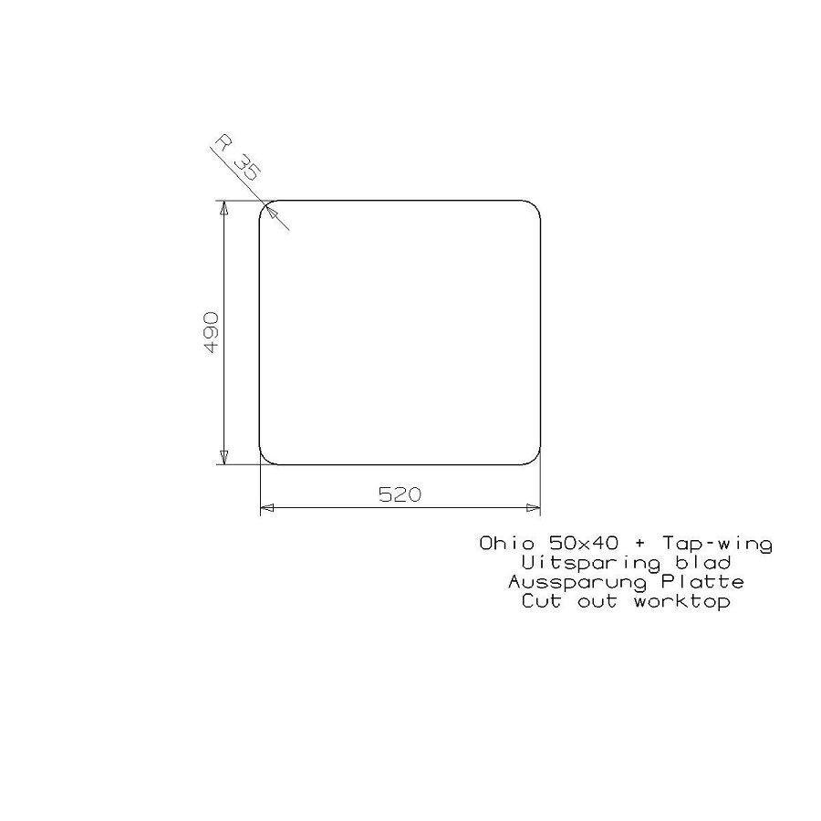 Sudoper Reginox Ohio L50x40TW