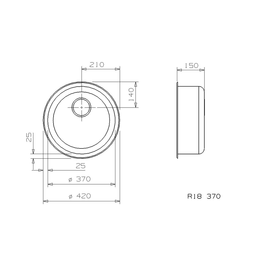 Sudoper Reginox R18 370 OKG (R)