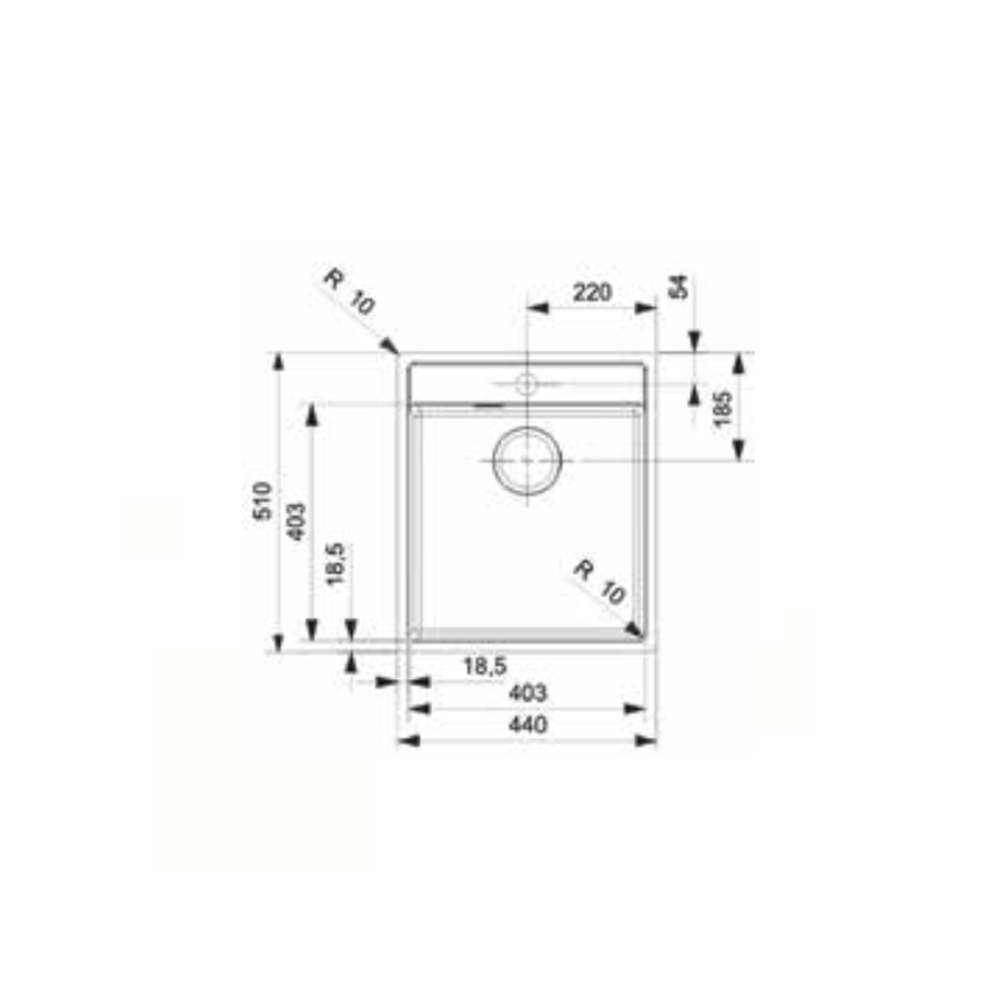 Sudoper Reginox Vero 40X40 (L) TW