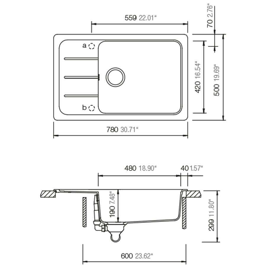 Sudoper Schock Formhaus D-100LS total black