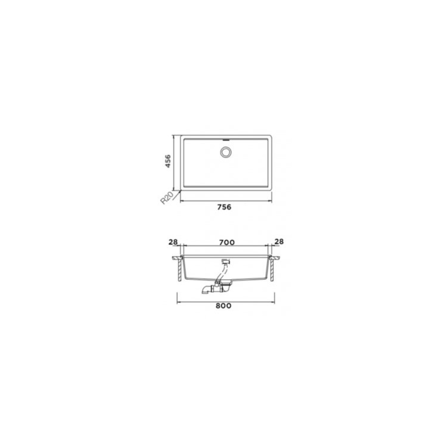 Sudoper Schock Kaia N-100XL/U magma