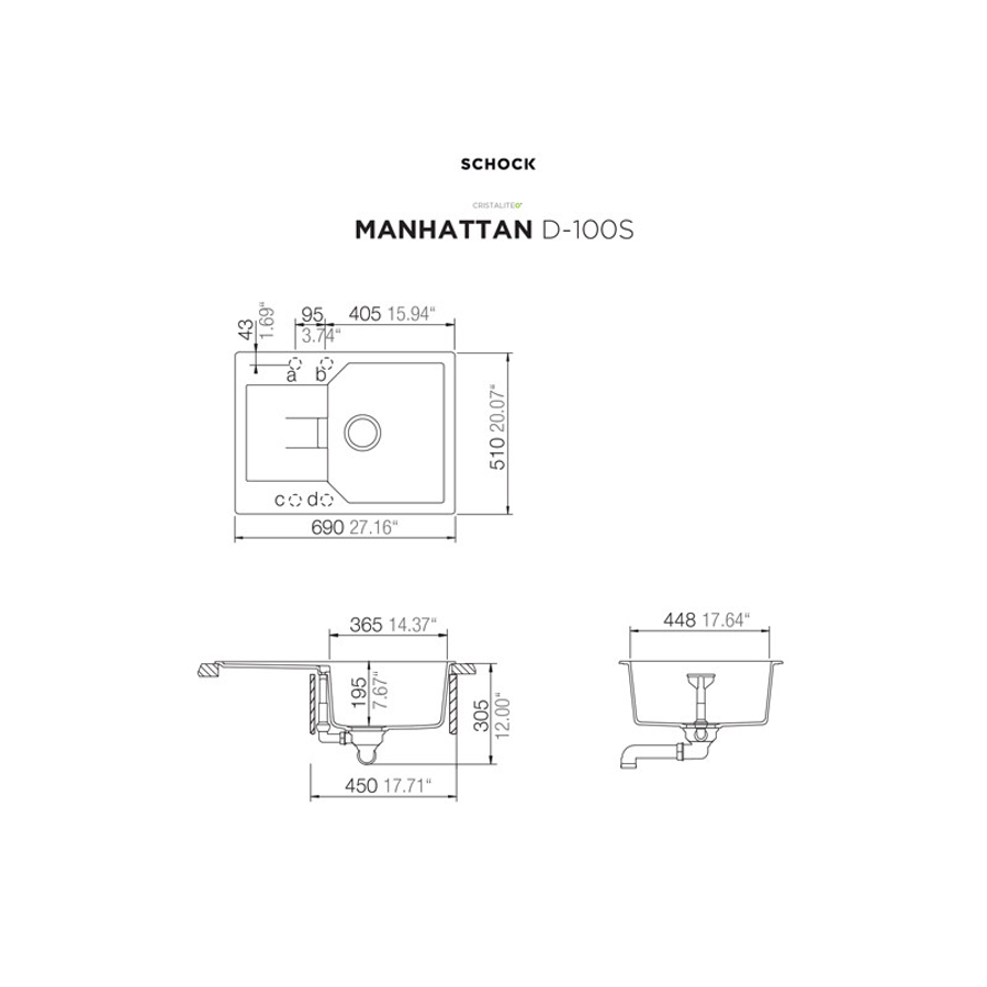 Sudoper Schock Manhattan D-100S onyx