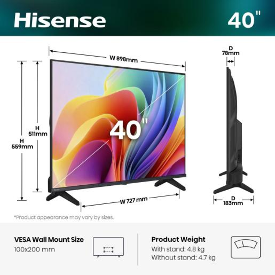 Televizor Hisense 40A4S FHD VidaaOS