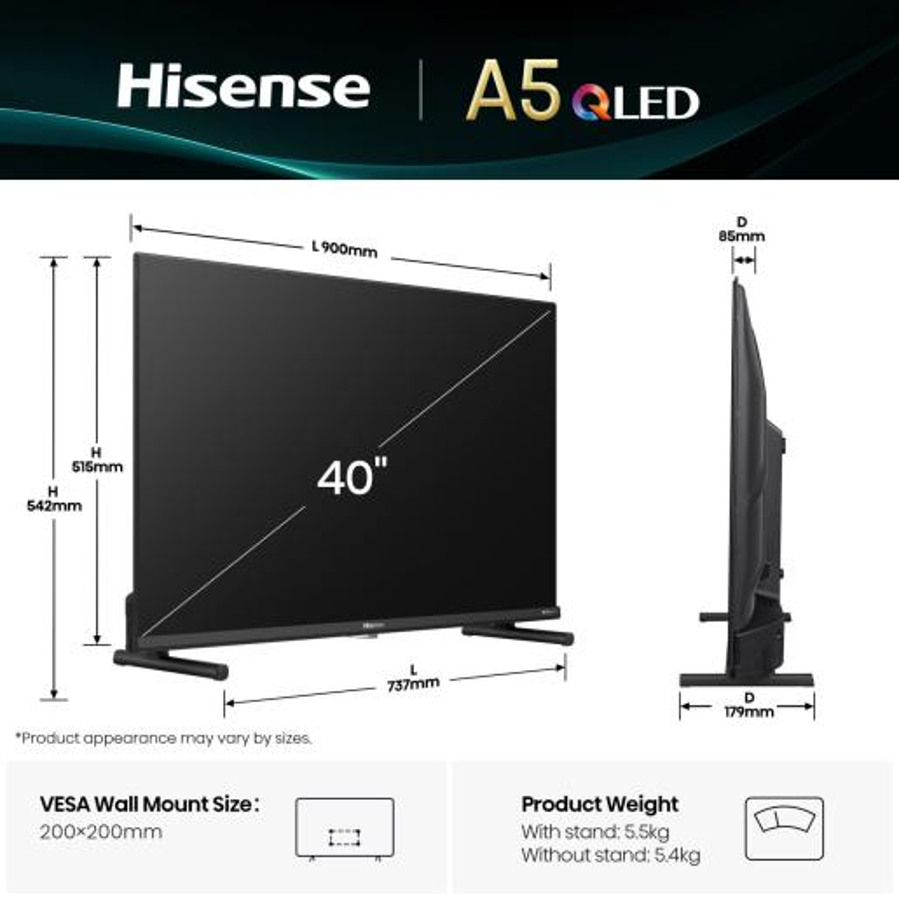 Televizor Hisense 40A5Q FHD VidaaU9