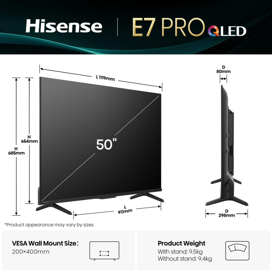 Televizor Hisense 50E7Q PRO UHD QuantumDot 4K VidaaU8.5