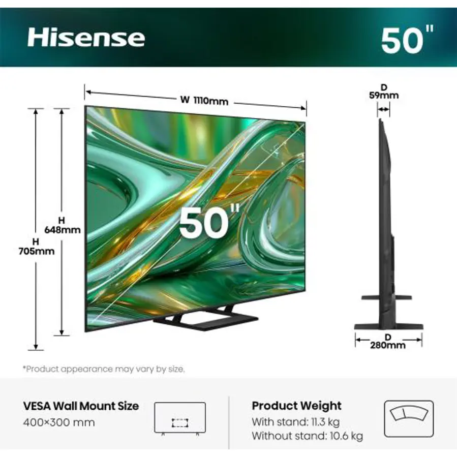 Televizor Hisense 50E8S ULED MiniLED 4K VidaaOS