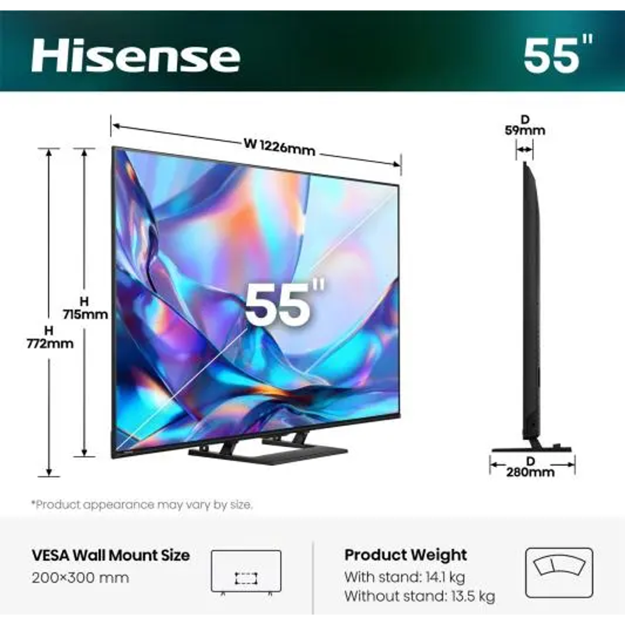 Televizor Hisense 55A7S UHD QuantumDot 4K VidaaOS
