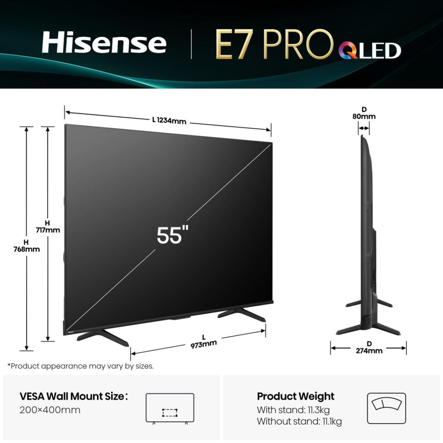 Televizor Hisense 55E7Q PRO UHD QuantumDot 4K VidaaU8.5