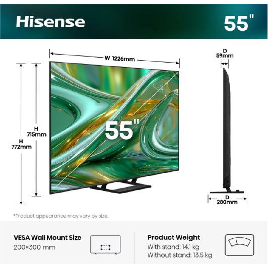 Televizor Hisense 55E8S ULED MiniLED 4K VidaaOS