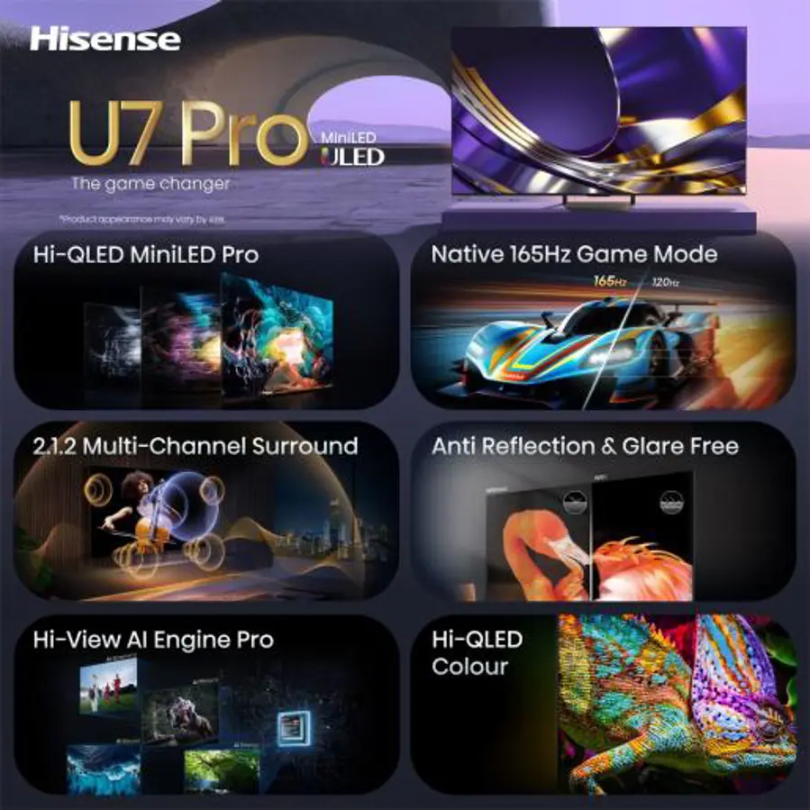 Televizor Hisense 55U7S PRO ULED MiniLED 4K VidaaOS