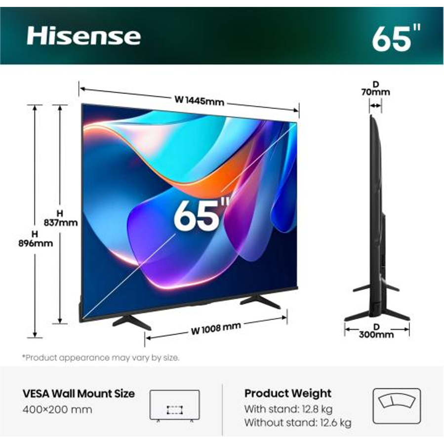 Televizor Hisense 65A6S UHD 4K VidaaOS