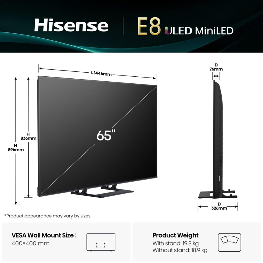 Televizor Hisense 65E8Q ULED MiniLED 4K VidaaU8.5