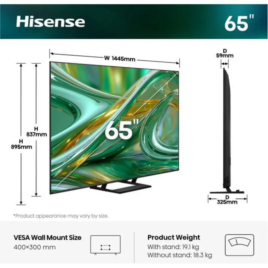 Televizor Hisense 65E8S ULED MiniLED 4K VidaaOS