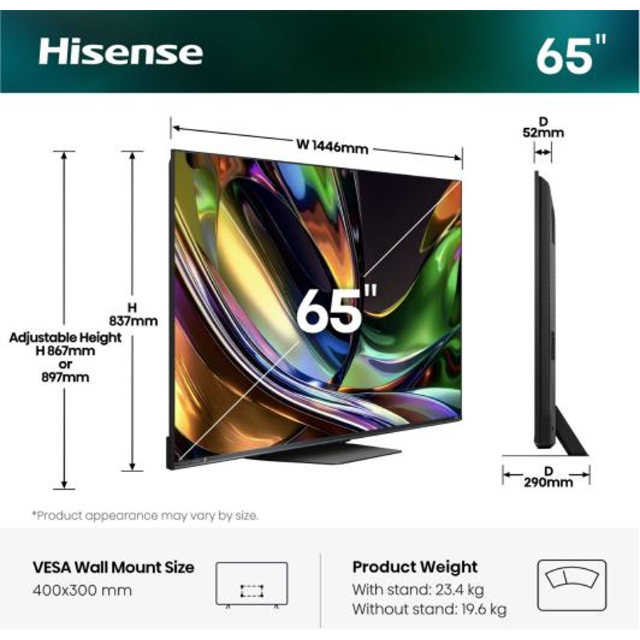 Televizor Hisense 65UR8S RGB MiniLED 4K VidaaOS