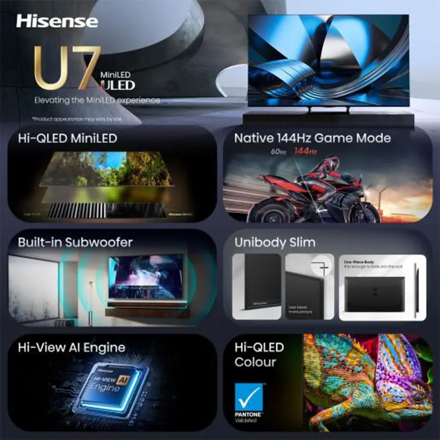 Televizor Hisense 75U7SE ULED MiniLED 4K VidaaOS